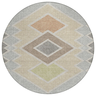 Piper Looms Chantille Geometric ACN2111 Pewter Machine Washable Area Rug Round Main Image
