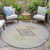 Piper Looms Chantille Geometric ACN2111 Pewter Machine Washable Area Rug Round Outdoor Lifestyle Image Feature