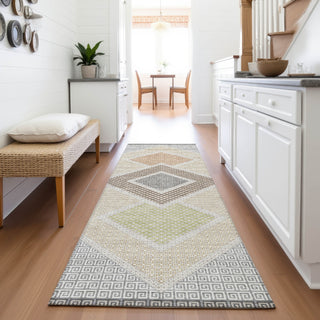 Piper Looms Chantille Geometric ACN2111 Pewter Machine Washable Area Rug Runner Lifestyle Image Feature