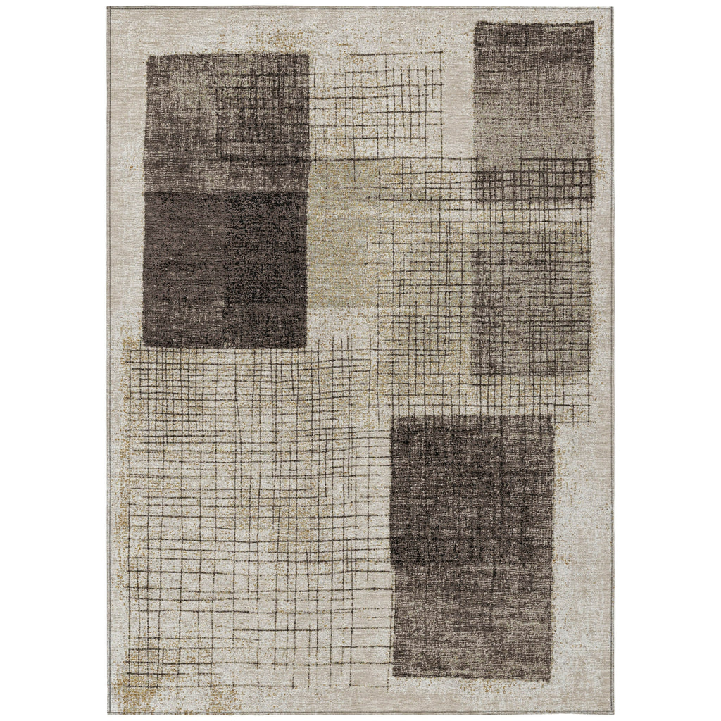 Piper Looms Chantille Geometric ACN2112 Brown Machine Washable Area Rug main image