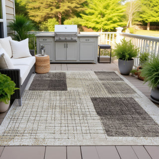 Piper Looms Chantille Geometric ACN2112 Brown Machine Washable Area Rug Outdoor Lifestyle Image Feature
