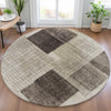 Piper Looms Chantille Geometric ACN2112 Brown Machine Washable Area Rug Round Lifestyle Image Feature