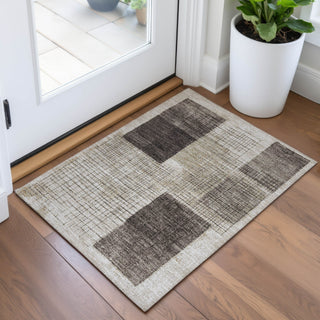 Piper Looms Chantille Geometric ACN2112 Brown Machine Washable Area Rug Scatter Lifestyle Image Feature