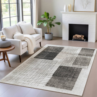 Piper Looms Chantille Geometric ACN2112 Ivory Machine Washable Area Rug Lifestyle Image Feature