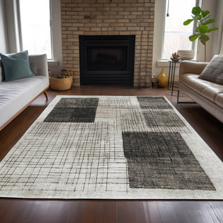 Piper Looms Chantille Geometric ACN2112 Ivory Machine Washable Area Rug Lifestyle Image Feature