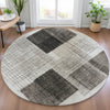 Piper Looms Chantille Geometric ACN2112 Ivory Machine Washable Area Rug Round Lifestyle Image Feature