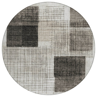 Piper Looms Chantille Geometric ACN2112 Ivory Machine Washable Area Rug Round Main Image