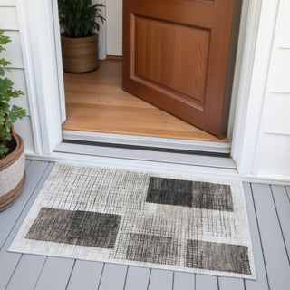 Piper Looms Chantille Geometric ACN2112 Ivory Machine Washable Area Rug Scatter Outdoor Lifestyle Image Feature