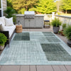 Piper Looms Chantille Geometric ACN2112 Teal Machine Washable Area Rug Outdoor Lifestyle Image Feature