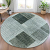 Piper Looms Chantille Geometric ACN2112 Teal Machine Washable Area Rug Round Lifestyle Image Feature