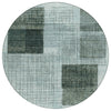 Piper Looms Chantille Geometric ACN2112 Teal Machine Washable Area Rug Round Main Image