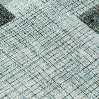Piper Looms Chantille Geometric ACN2112 Teal Machine Washable Area Rug Swatch Image