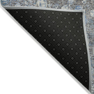 Piper Looms Chantille Abstract ACN2113 Blue Machine Washable Area Rug Backing Image