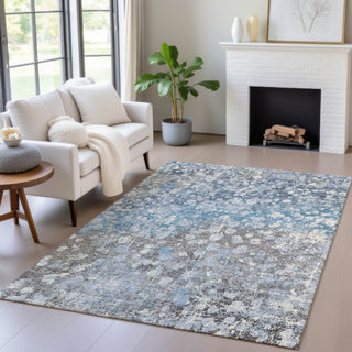 Piper Looms Chantille Abstract ACN2113 Blue Machine Washable Area Rug Lifestyle Image Feature