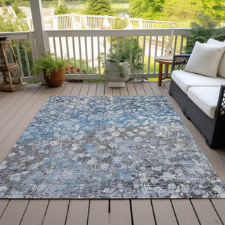 Piper Looms Chantille Abstract ACN2113 Blue Machine Washable Area Rug Outdoor Lifestyle Image Feature