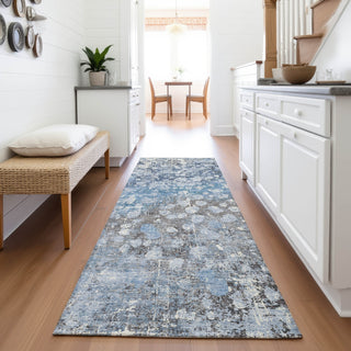Piper Looms Chantille Abstract ACN2113 Blue Machine Washable Area Rug Runner Lifestyle Image Feature