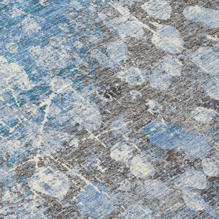 Piper Looms Chantille Abstract ACN2113 Blue Machine Washable Area Rug Swatch Image