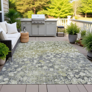 Piper Looms Chantille Abstract ACN2113 Olive Machine Washable Area Rug Outdoor Lifestyle Image Feature
