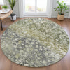 Piper Looms Chantille Abstract ACN2113 Olive Machine Washable Area Rug Round Lifestyle Image Feature