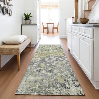 Piper Looms Chantille Abstract ACN2113 Olive Machine Washable Area Rug Runner Lifestyle Image Feature