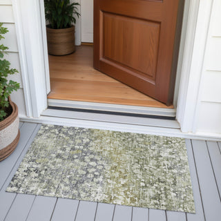 Piper Looms Chantille Abstract ACN2113 Olive Machine Washable Area Rug Scatter Outdoor Lifestyle Image Feature