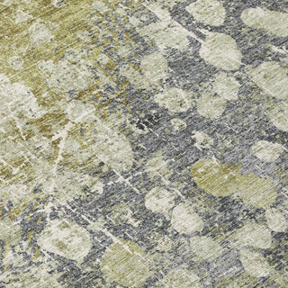Piper Looms Chantille Abstract ACN2113 Olive Machine Washable Area Rug Swatch Image