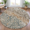 Piper Looms Chantille Abstract ACN2113 Putty Machine Washable Area Rug Round Lifestyle Image Feature