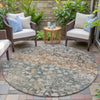 Piper Looms Chantille Abstract ACN2113 Putty Machine Washable Area Rug Round Outdoor Lifestyle Image Feature
