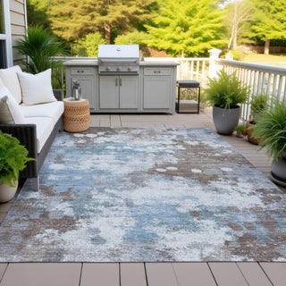 Piper Looms Chantille Abstract ACN2114 Brown Machine Washable Area Rug Outdoor Lifestyle Image Feature