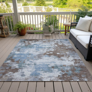 Piper Looms Chantille Abstract ACN2114 Brown Machine Washable Area Rug Outdoor Lifestyle Image Feature