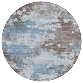 Piper Looms Chantille Abstract ACN2114 Brown Machine Washable Area Rug Round Main Image