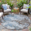Piper Looms Chantille Abstract ACN2114 Brown Machine Washable Area Rug Round Outdoor Lifestyle Image Feature