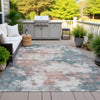 Piper Looms Chantille Abstract ACN2114 Coral Machine Washable Area Rug Outdoor Lifestyle Image Feature