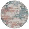 Piper Looms Chantille Abstract ACN2114 Coral Machine Washable Area Rug Round Main Image