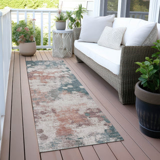 Piper Looms Chantille Abstract ACN2114 Coral Machine Washable Area Rug Runner Outdoor Lifestyle Image Feature