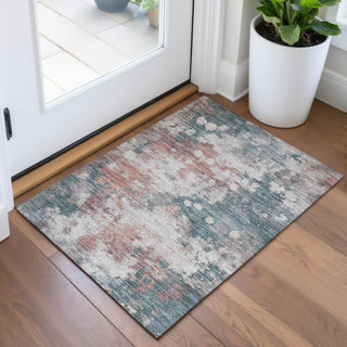Piper Looms Chantille Abstract ACN2114 Coral Machine Washable Area Rug Scatter Lifestyle Image Feature
