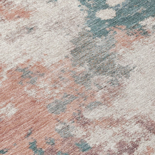Piper Looms Chantille Abstract ACN2114 Coral Machine Washable Area Rug Swatch Image