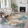 Piper Looms Chantille Abstract ACN2114 Teal Machine Washable Area Rug Lifestyle Image Feature