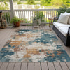 Piper Looms Chantille Abstract ACN2114 Teal Machine Washable Area Rug Outdoor Lifestyle Image Feature