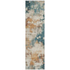 Piper Looms Chantille Abstract ACN2114 Teal Machine Washable Area Rug Runner Main Image