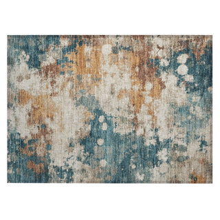 Piper Looms Chantille Abstract ACN2114 Teal Machine Washable Area Rug Scatter Main Image