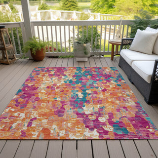 Piper Looms Chantille Abstract ACN2115 Blush Machine Washable Area Rug Outdoor Lifestyle Image Feature
