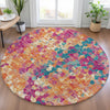 Piper Looms Chantille Abstract ACN2115 Blush Machine Washable Area Rug Round Lifestyle Image Feature