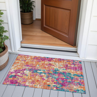 Piper Looms Chantille Abstract ACN2115 Blush Machine Washable Area Rug Scatter Outdoor Lifestyle Image Feature