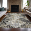 Piper Looms Chantille Geometric ACN2116 Black Machine Washable Area Rug Lifestyle Image Feature