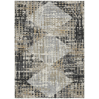 Piper Looms Chantille Geometric ACN2116 Black Machine Washable Area Rug main image