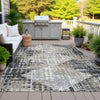 Piper Looms Chantille Geometric ACN2116 Black Machine Washable Area Rug Outdoor Lifestyle Image Feature