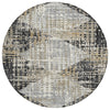 Piper Looms Chantille Geometric ACN2116 Black Machine Washable Area Rug Round Main Image