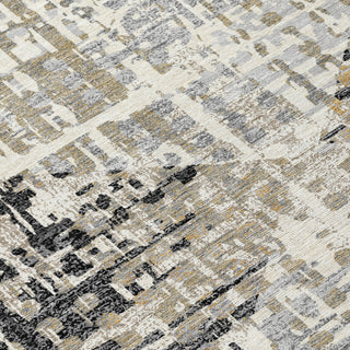 Piper Looms Chantille Geometric ACN2116 Black Machine Washable Area Rug Swatch Image