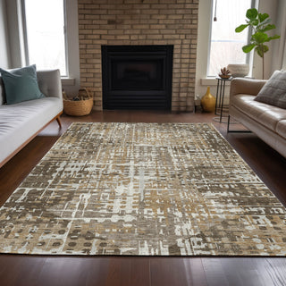 Piper Looms Chantille Geometric ACN2116 Brown Machine Washable Area Rug Lifestyle Image Feature